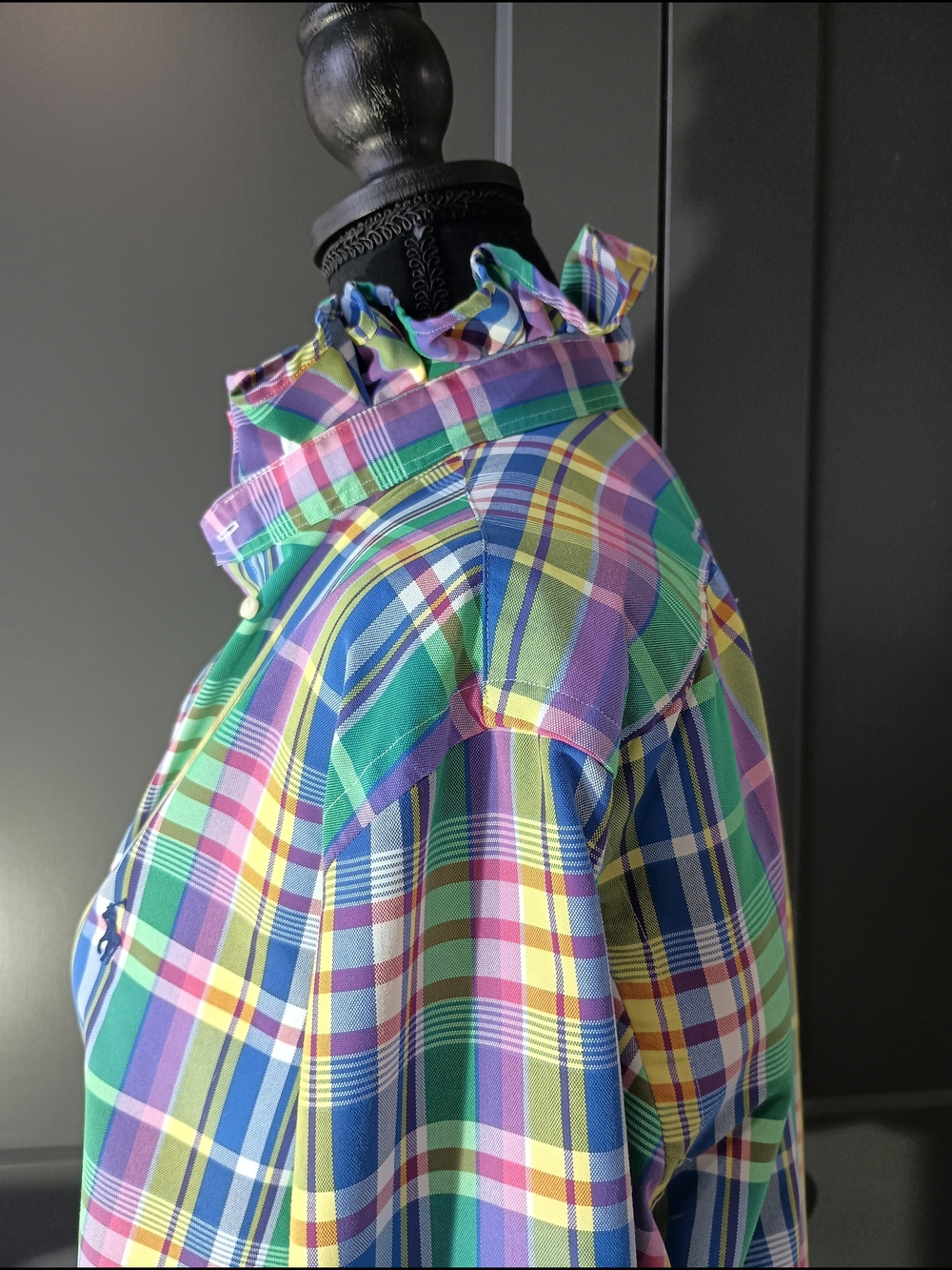 Upcycled Women's Ralph Lauren Ruffled Collar Shirt #040 - Picture 3 of 7